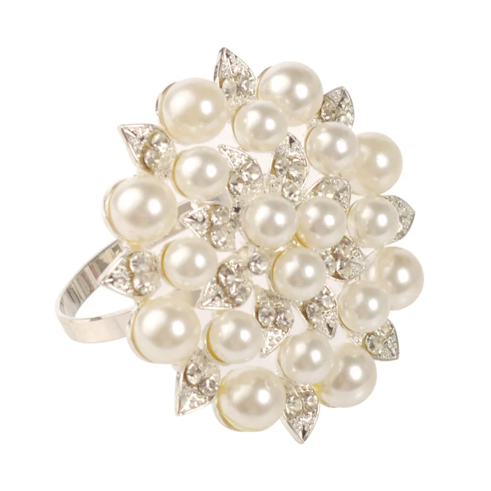 1PC Napkin Ring Serviette Buckle Holder Wedding Antique Party Table Decor for Wedding Diamond Napkin Holder Cup Flower Ornament