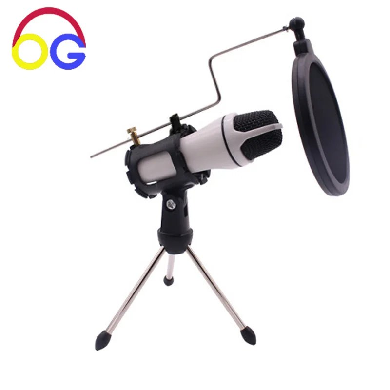 

OGV Mini Handheld Built-in Battery Microphone With Mini Stand Recording Song Equipment for Computer Mobile Phone Network