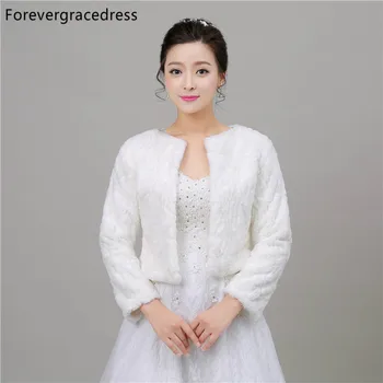 

Forevergracedress Hot Sale Modest Faux Fur Stoles Wedding Wrap Winter Bolero Jacket Bridal Accessories Cape Cloak In Stock