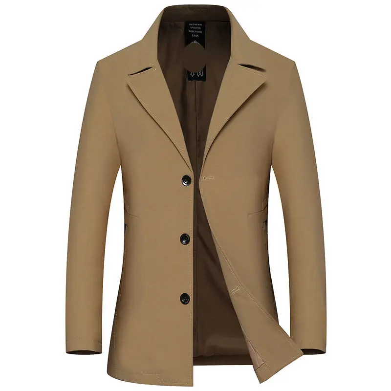 mens trench coat jacket men's overcoats men long coats chinese clothes for men  Polyester Turn-down Collar OUTERWEAR Outer Wear