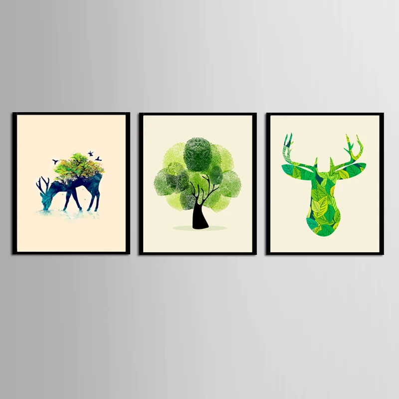 

3 Pcs/Set Animal Posters and Prints Canvas Art Painting Wall Art Nursery Decorative Picture Nordic Style Kids (No Framed)