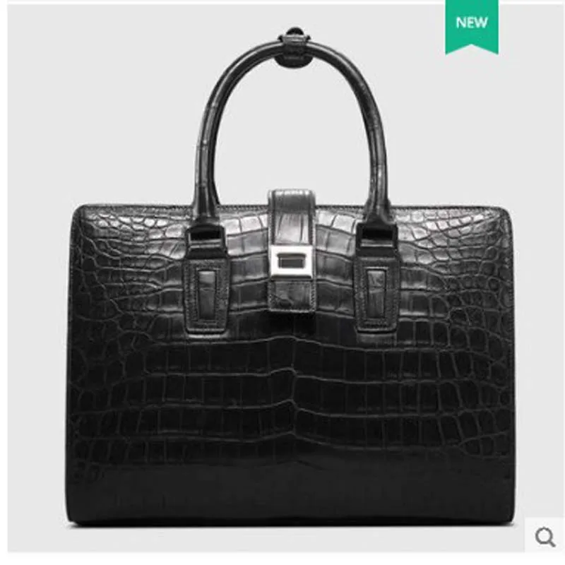 

Cestbeau import Nile crocodile leather man bag crocodile belly carry briefcase whole leather natural texture