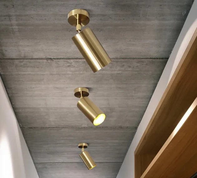 Золотой Железный Ретро Алюминиевый Небольшой потолочный светильник для гостиной KTV бар Спальня клуб кухня коридор прохода современные лампы украшения