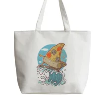 Сумка-тоут из парусины для пиццы сумка для покупок с персонажем из мультфильма школьная сумка многоразовая сумка для покупок GA1200