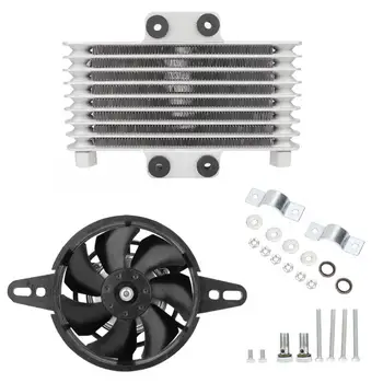 

Universal Motorcycle Oil Cooler Upgrade Aluminum Motorcycle Engine Oil Cooling Fan Water Cooler Radiator for motorcycles