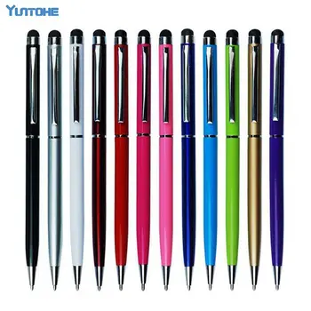 

300pcs/lot High Quality 2 in 1 Stylus Touch Pen Colorful Crystal Capacitive Touch Pen for ipad iPhone HTC Samsung