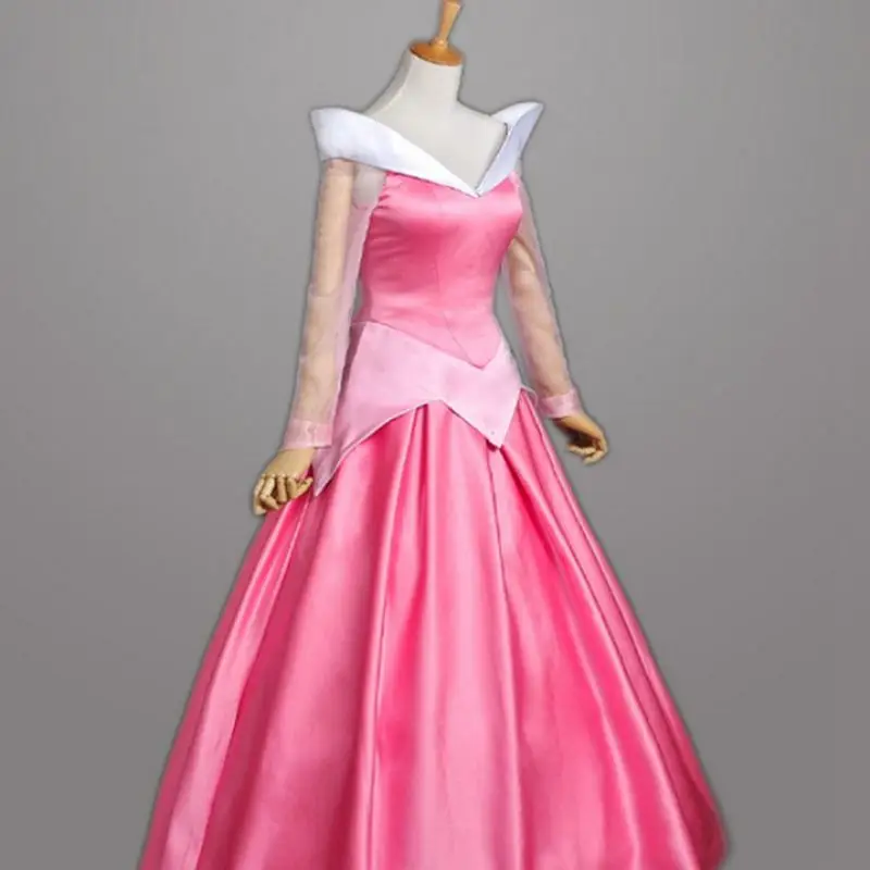 

Grimm's Fairy Tales Sleeping Beauty Princess Dress Up Women Costumes Party Pink Dress XXS-XXL Luxury Set