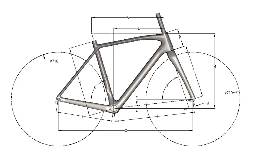 Sale ICAN Carbon Cyclocross Frame T700 Carbon Fiber di2 Disc Cx Frame With 700*38C Max Tire 0