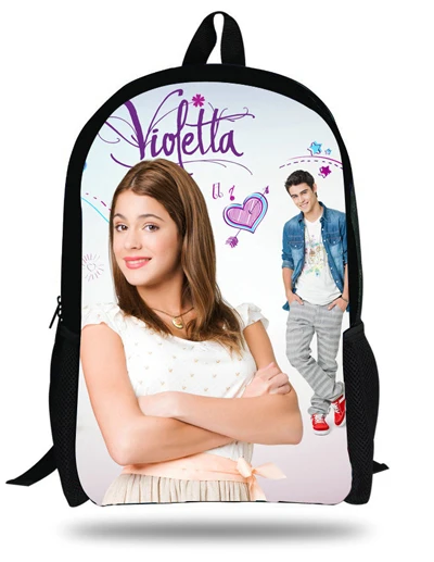 16-дюймовый Mochila рюкзак Violetta для подростков девочек Diario Виолетта сумка детская школьная сумка модная детская одежда школьные рюкзаки в режиме онлайн - Цвет: 14A2108