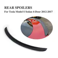 Carbon Fiber Rear Trunk Boot Lip Spoiler Wing For Tesla Model S Sedan 4-Door 2012-2018 Glossy Black Car Accessories
