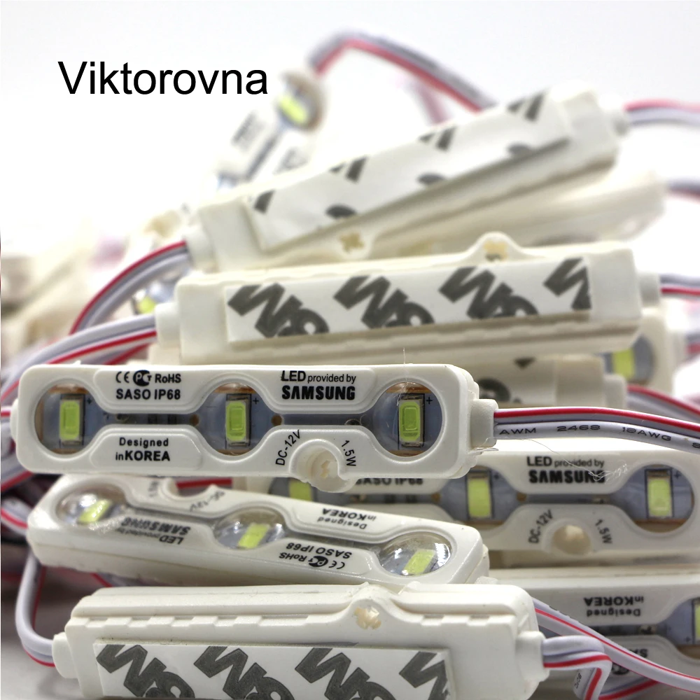 

50Pcs IP68 Samsung SMD 5730 5630 led module Light Advertising lamp 1.2W 3Leds Sign Backlights Waterproof 12V white SAMSUNG chip