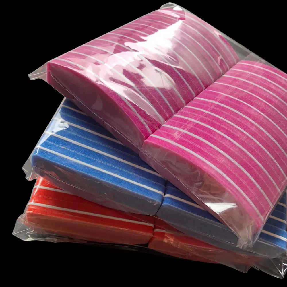 

100 pcs/lot random colour mini nail buffer file nail sanding file professional sponge nail file sponge boards 100/180