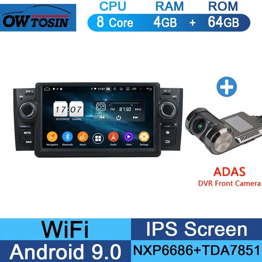 " ips 8 ядерный 1024*600 4G+ 64G Android 9,0 автомобильный dvd-плеер для Fiat LINEA 2007 2008 2009 2000 2010 2011 2012 2013 CarPlay Parrot BT - Цвет: 64G Adas Camera