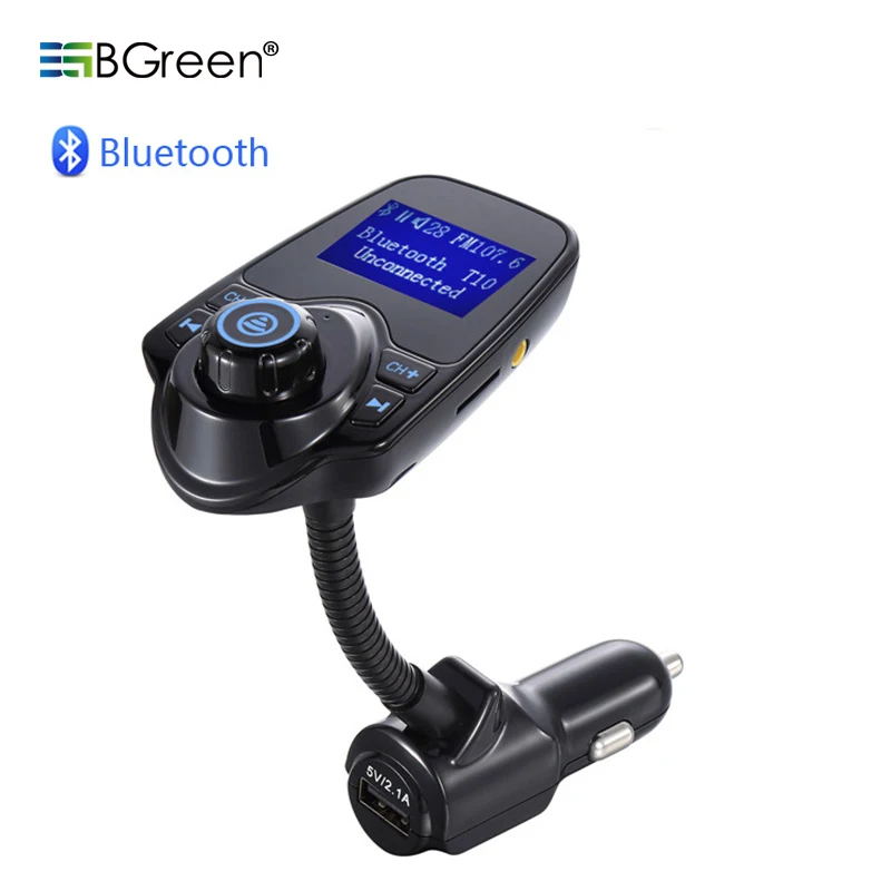BGreen Car Bluetooth Adapter With FM Radio Support TF