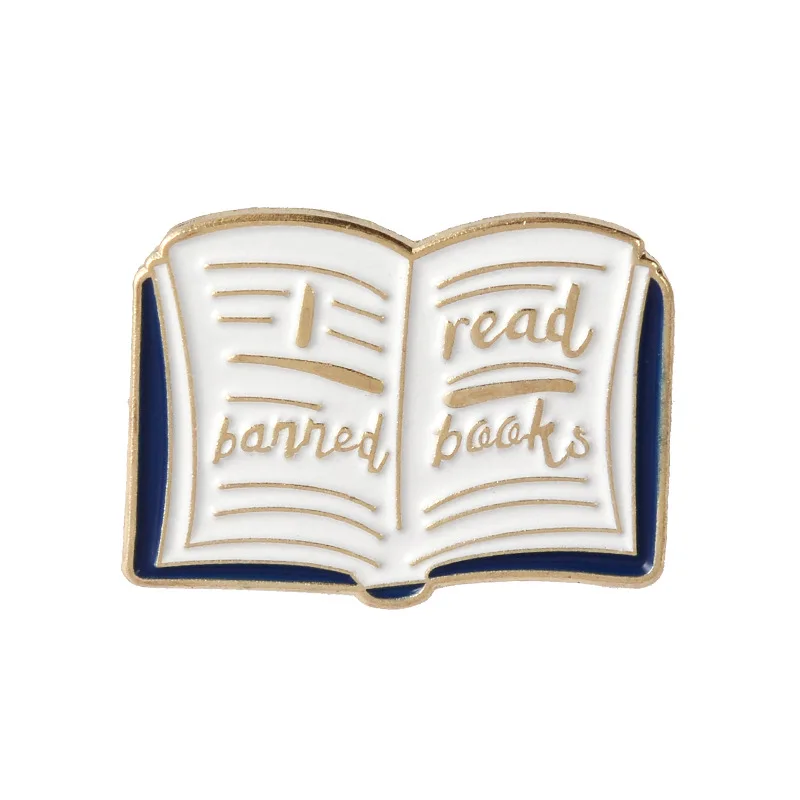 

3UMeter 2019 New Brooch for women men brooch jewelry Creative Banned read books accessories denim badge book brooch pins gift