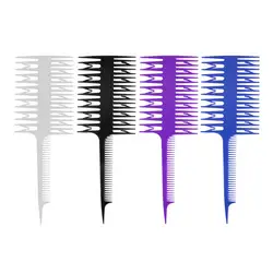 4 цвета женский большой зуб гребень профессиональный домашний салон Инструменты для окраски волос рыба в форме кости пластиковая