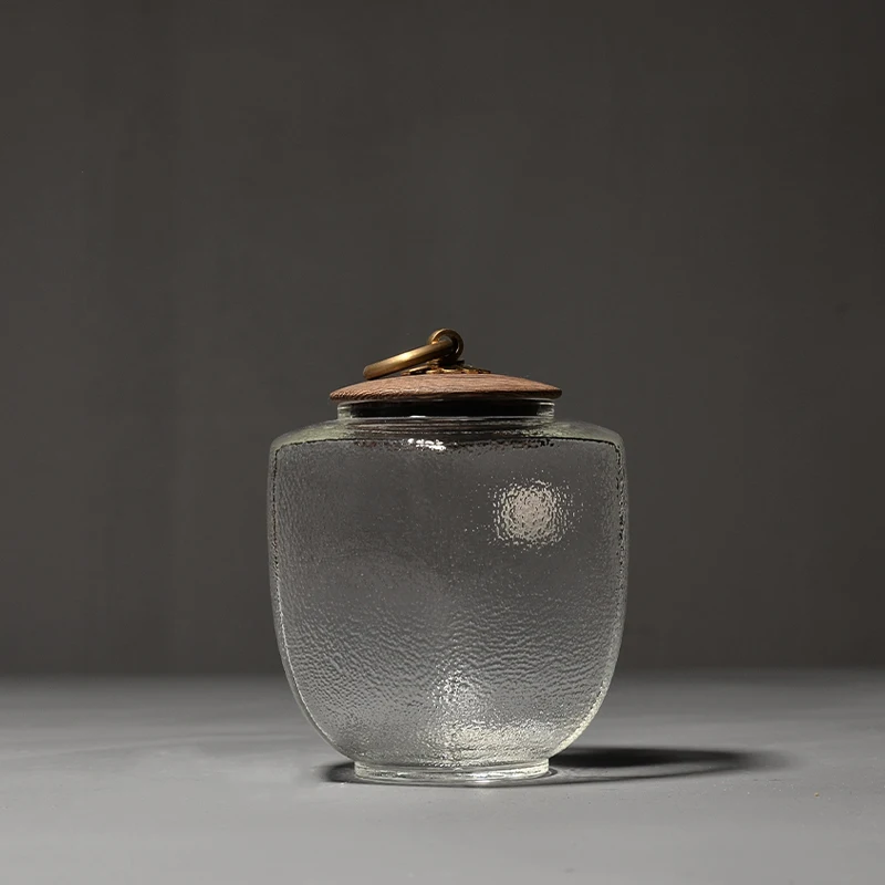 PINNY Japanese Style Sealed Tea Jar Texture Glass Tea Storage Tea