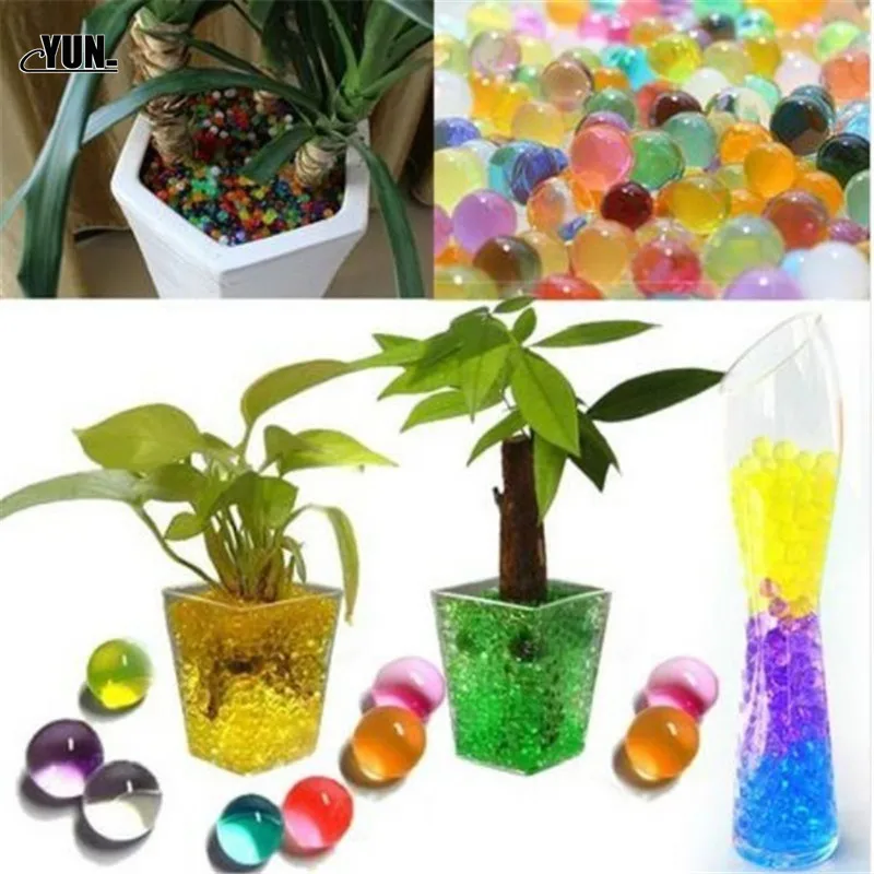 1000pcs Hydrogel Pearl Shaped Green Crystal Soil Water Beads Mud Grow Ball Wedding Growing Bulbs 5DYQ001 (2)