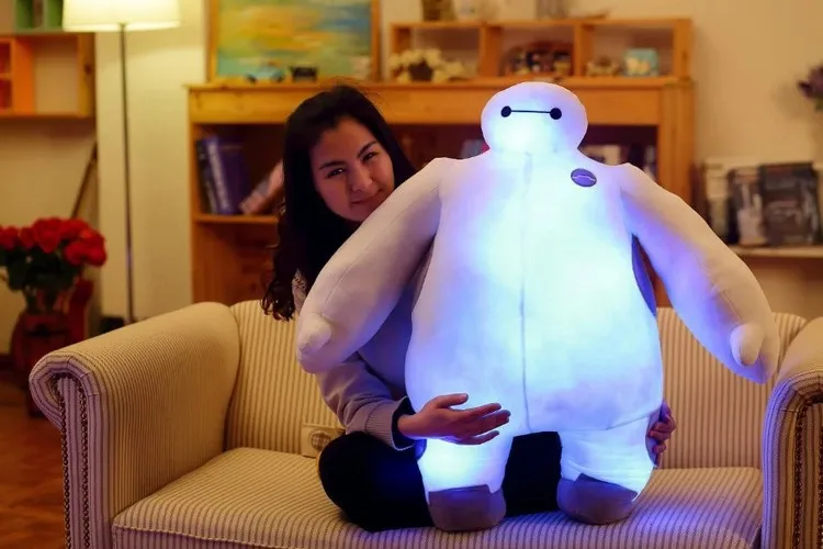 [Темила] Очень милая 80 см свет и звук Большой Герой 6 музыка Baymax, набивная плюшевая игрушка полное заполнение кукла модель мягкая подушка детский подарок