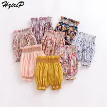 HziriP Лидер продаж стиль корейской печати эластичные Повседневное хлопок унисекс простой свежий высокое качество детские свободные штаны 8 цветов