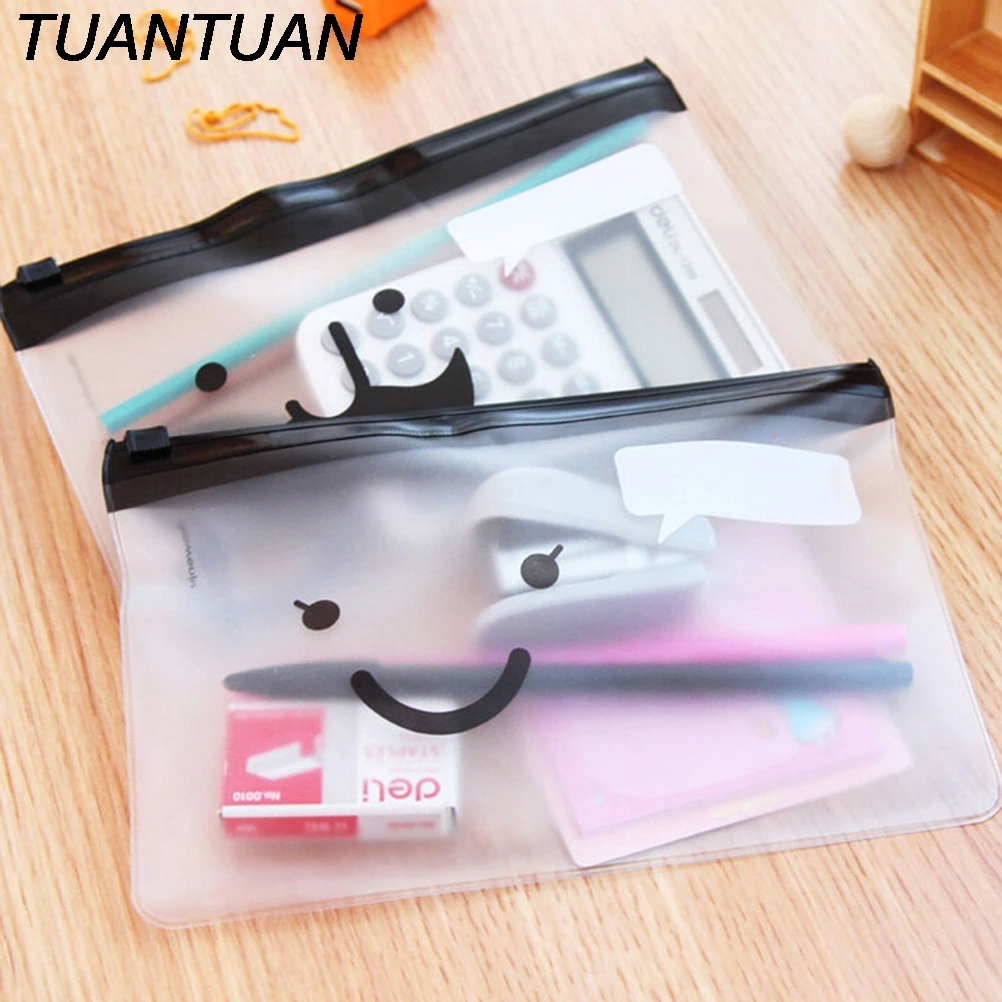 

TUANTUAN 1 PC Cute Transparent Mustache Portable Pen Pencil Makeup Cosmetic Bag Case Pocket Pounch