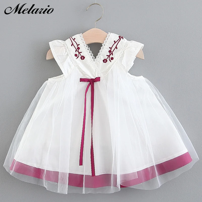 

Melario Baby Girls Dress Girls Kids Children Dresses Printed Dot 2019 Mesh Summer Princess Bow Straped Dress Tutu Dress+Hat