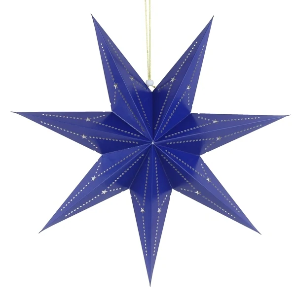 Бумажные поделки, голубое вырезанное бумажное подвесное украшение в виде звезды фонаря для рождества, свадьбы, дома, праздника, душа, дня рождения, вечеринки, Декор - Цвет: style 60cm 1pc