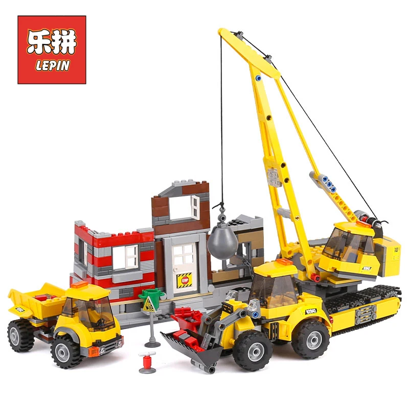 

Lepin 02042 City series emolition Website set Geuine LegoINGlys 60076 Model Building Blocks Bricks Educational toys for Children