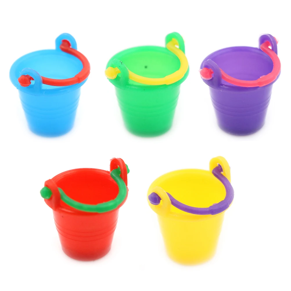 Dollhouse Miniature colourful Plastic Bucket micro Garden herramienta sup*s5 
