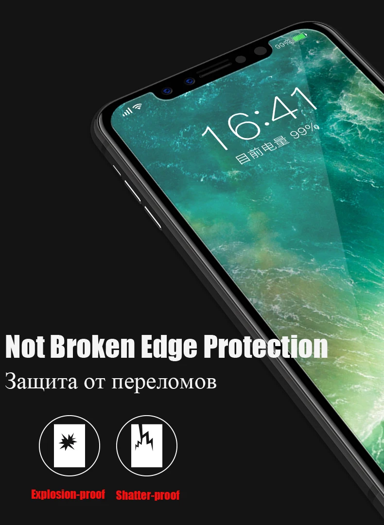 TOMKAS For iPhone X Glass Tempered Scratch Proof  0.3mm 2.5D Screen Protectors For iPhone X 10 iPhoneX Protective Glass Film