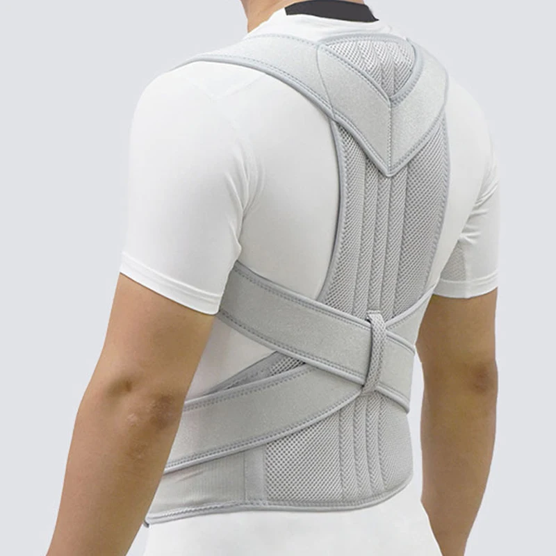  2018 Silver Posture Corrector Scoliosis Back Brace Spine Corset Belt Shoulder Therapy Support Poor 