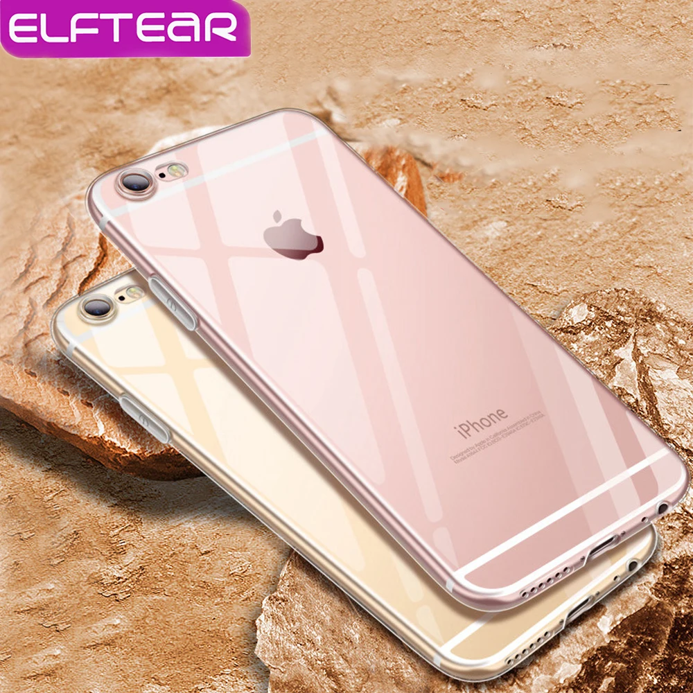 

ELFTEAR Clear Soft TPU Case For iPhone 6 6s Plus 7 7 Plus Transparent Original Ultra Thin Silicone Phone Back Cover for iPhone 8