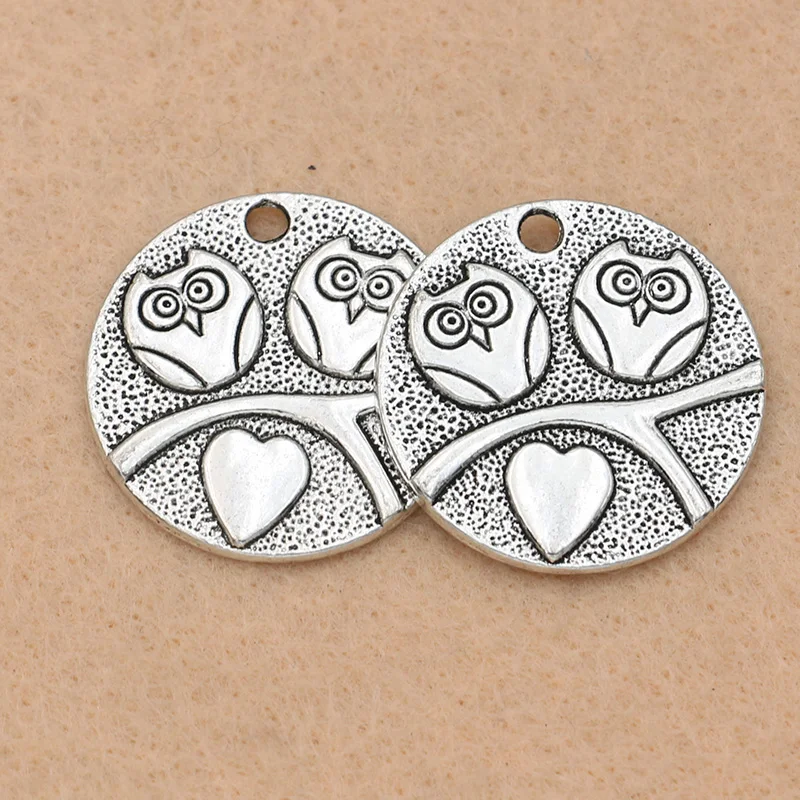 5 шт. посеребренные подвески в виде совы 24 мм|charm pendant|pendants for jewelry makingbird charm pendant |