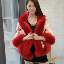 Большие размеры, свадебное платье невесты, накидка из искусственного лисьего меха, женская накидка с рукавами «летучая мышь», меховая накидка, верхняя одежда, меховая жилетка, шаль