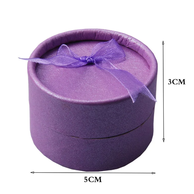 Многоцветная круглая лента коробка для ювелирных изделий подарочные коробки с бантом для ожерелья кольцо браслет коробка для ювелирных изделий фиксированная Смешанная