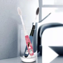 2 шт. зубная щетка для пары мягкая щетка для взрослых Милая мультяшная маленькая зубная щетка для головы супер мягкая семейная домашняя бамбуковая угольная зубная щетка