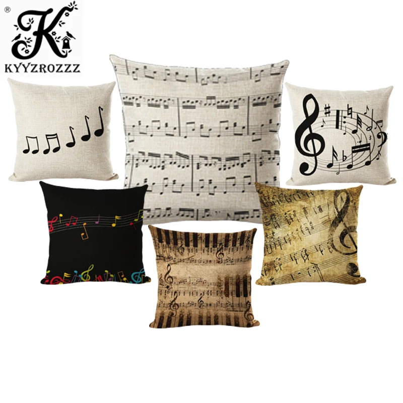 retro note cushion cover