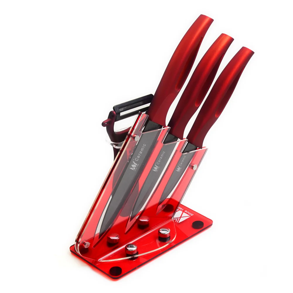 Самый популярный XYJ, брендовый керамический держатель ножей, высокое качество, Овощечистка+ " 4" ", кухонный нож, ABS+ TPR ручка, керамическое лезвие, Лучшие ножи