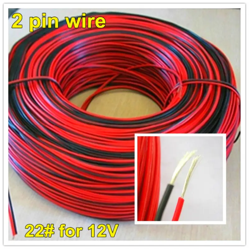 

FREE SHIPPING 2pin led extension cable wire red black 12V 24V led strip 3528 5050 5630 5730 extend 2 pin DC Electronic cord