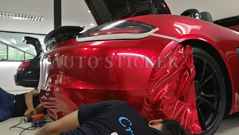 red glossy metallic car wraps 11