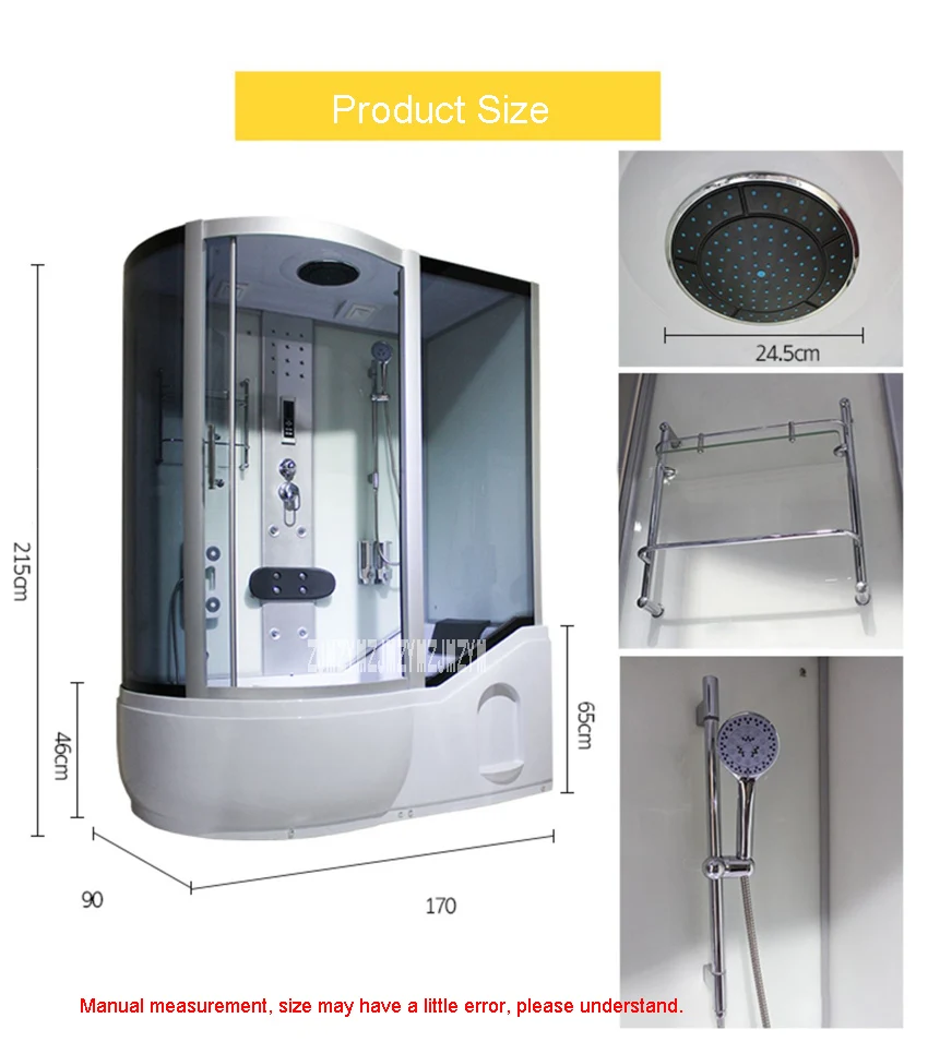 A5 Бытовая ванная душевая интегрированная цельная душевая комната закаленное стеклянный паровой душ комната с ванной 110 В/220 В 3000 Вт