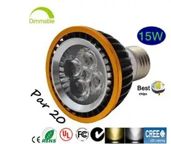 Красивые E27/GU10/E14/B22/MR16 PAR20 5x3 Вт 15 Вт 5-cree светодиоды par 20 светодиодные лампы Spotlight 85 В-265 В светодиодные лампы Освещение теплый/холодный/белый