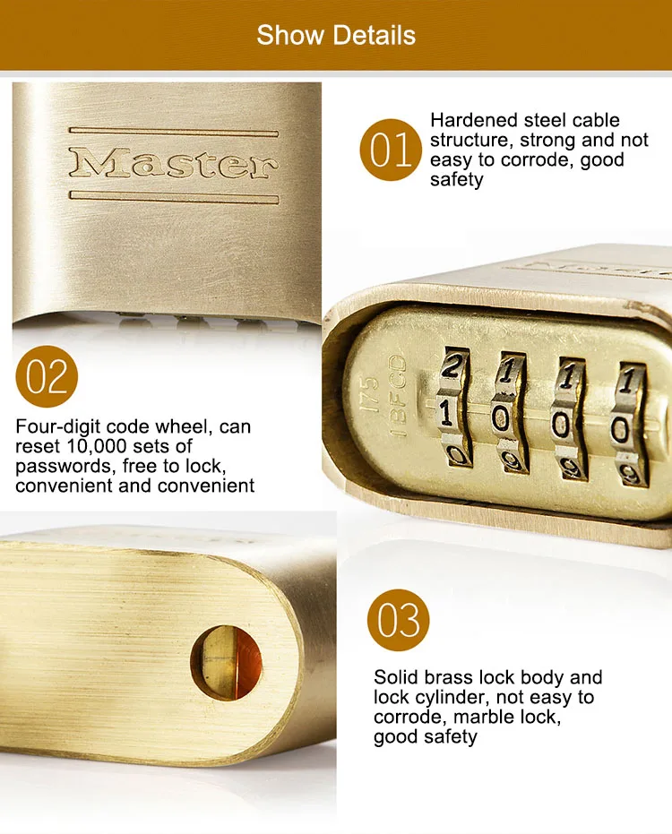 MASTER LOCK Tamper-proof Anti-corrosion Anti-rusting Waterproof BrPassword Combination Code Lock Padlock Anti-theft (1)