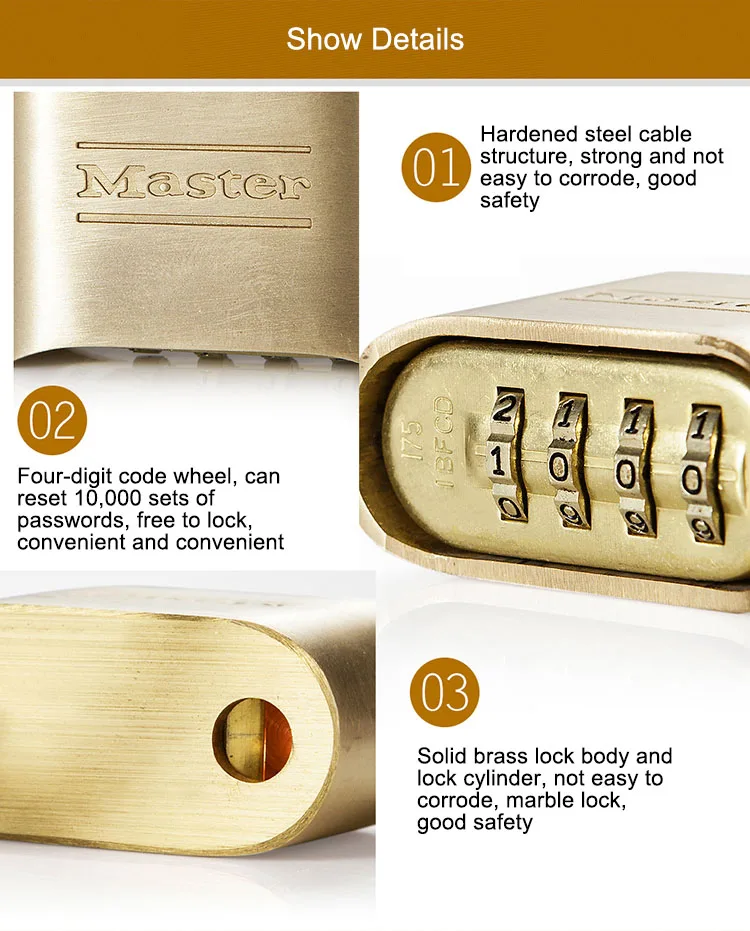 Главный замок Пароль замок латунный твердый корпус анти-ржавчины Код комбинации замок дверной замок противоугонные замки водонепроницаемый