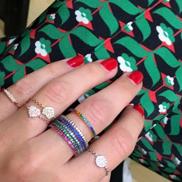 

thin simple circle cz ring eternity band for engagment wedding gift multi color colorful cz fashion women finger jewelry