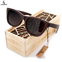 100% natürlichen Ebenholz Holz Sonnenbrille männer Luxusmarke Design Platz Polarisierten Sonnenbrille Mit Holz Geschenkbox
