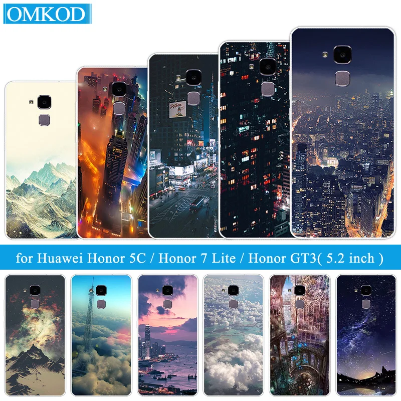 

5.2 inch for Huawei Honor 5C / 7 Lite / GT3 Silicon Cover Clear TPU Capa for Huawei Honor 5C Back Night Build Phone Cases Fundas