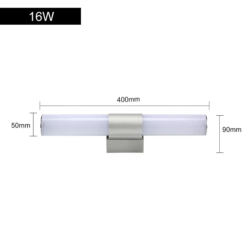 Современный светодиодный настенный светильник 12 Вт 16 Вт 22 Вт светодиодный зеркальный светильник 85-265 в акриловый светодиодный светильник для ванной комнаты - Цвет абажура: 16W