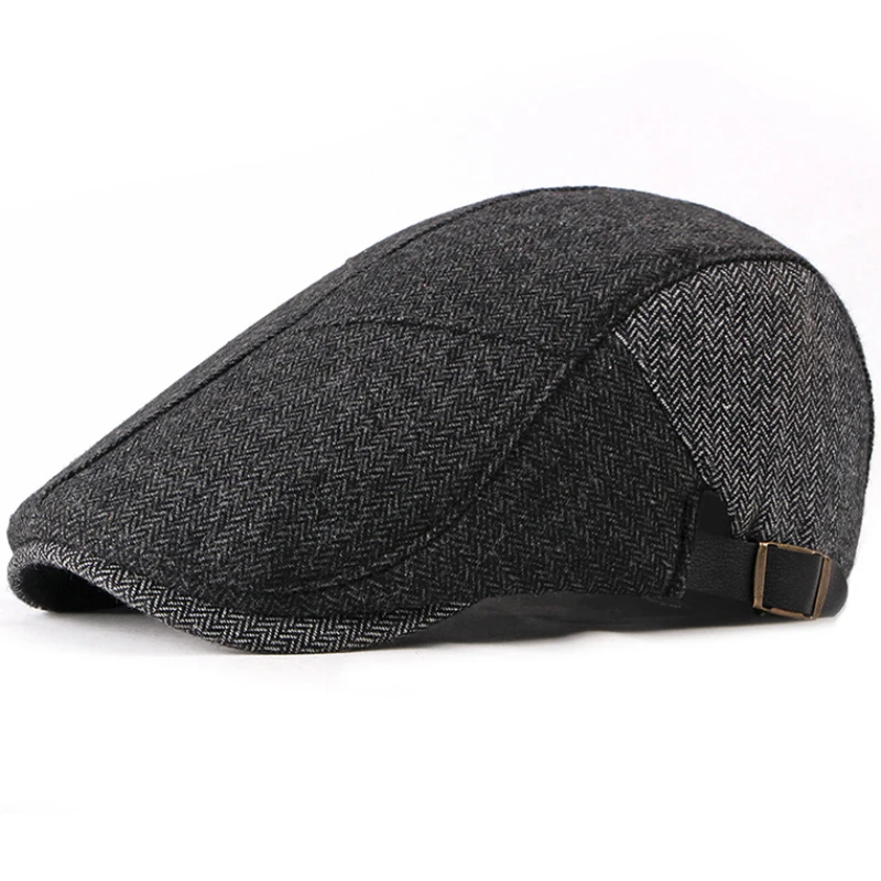 

HT2189 Autumn Winter Men Cap Hat Adjustable Men Berets Patchwork Flap Caps Male Cabbie Newsboy Ivy Caps Vintage Retro Beret Caps