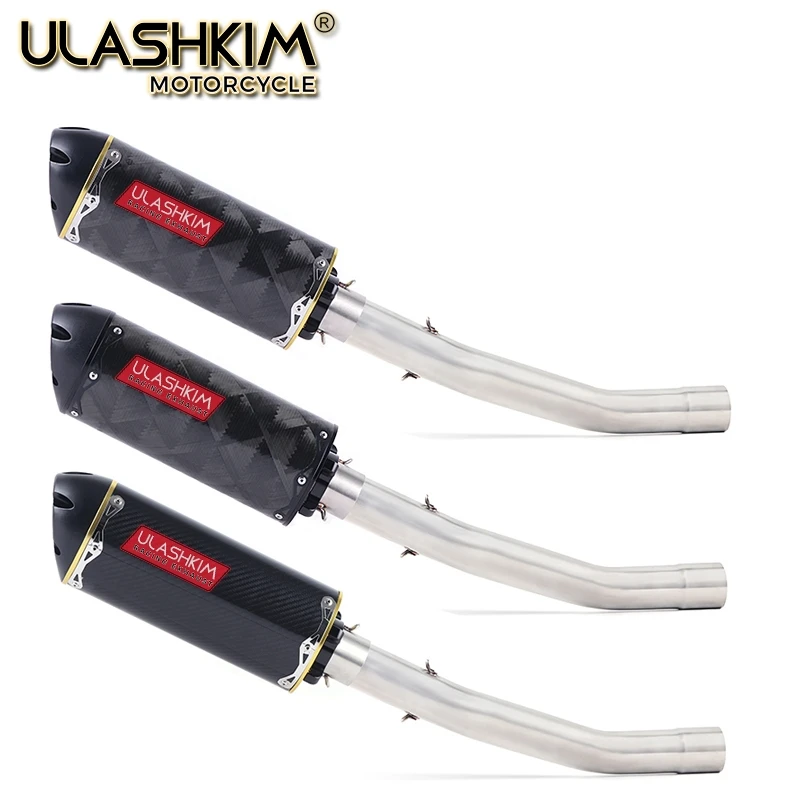 

Motorcycle Exhaust Escape Muffler Middle Contact Pipe Full System Slip on For KAWASAKI ZX 10R ZX10R ZX-10R 2008 2009 2010
